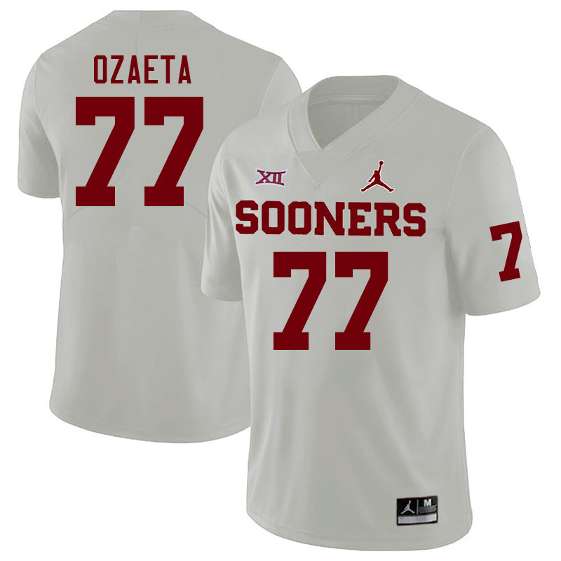 Oklahoma Sooners #77 Heath Ozaeta College Football Jerseys Stitched Sale-White
